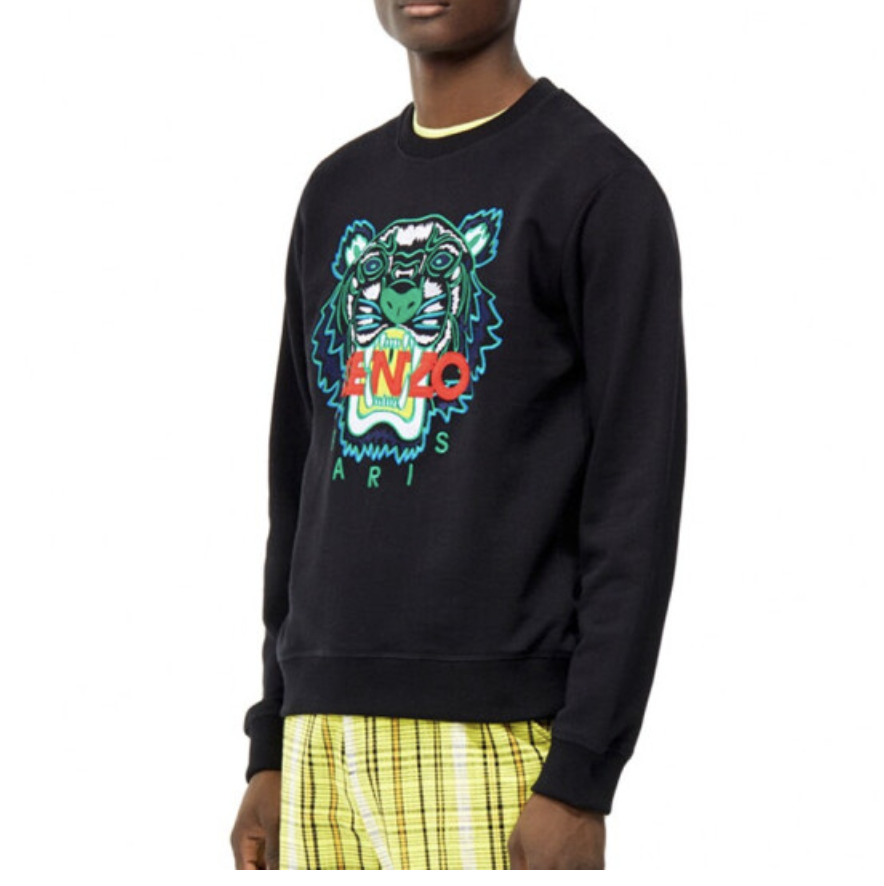 ケンゾーメンズ スウェット トレーナー タイガーロゴ刺繍 5SW001 4XA GN-B